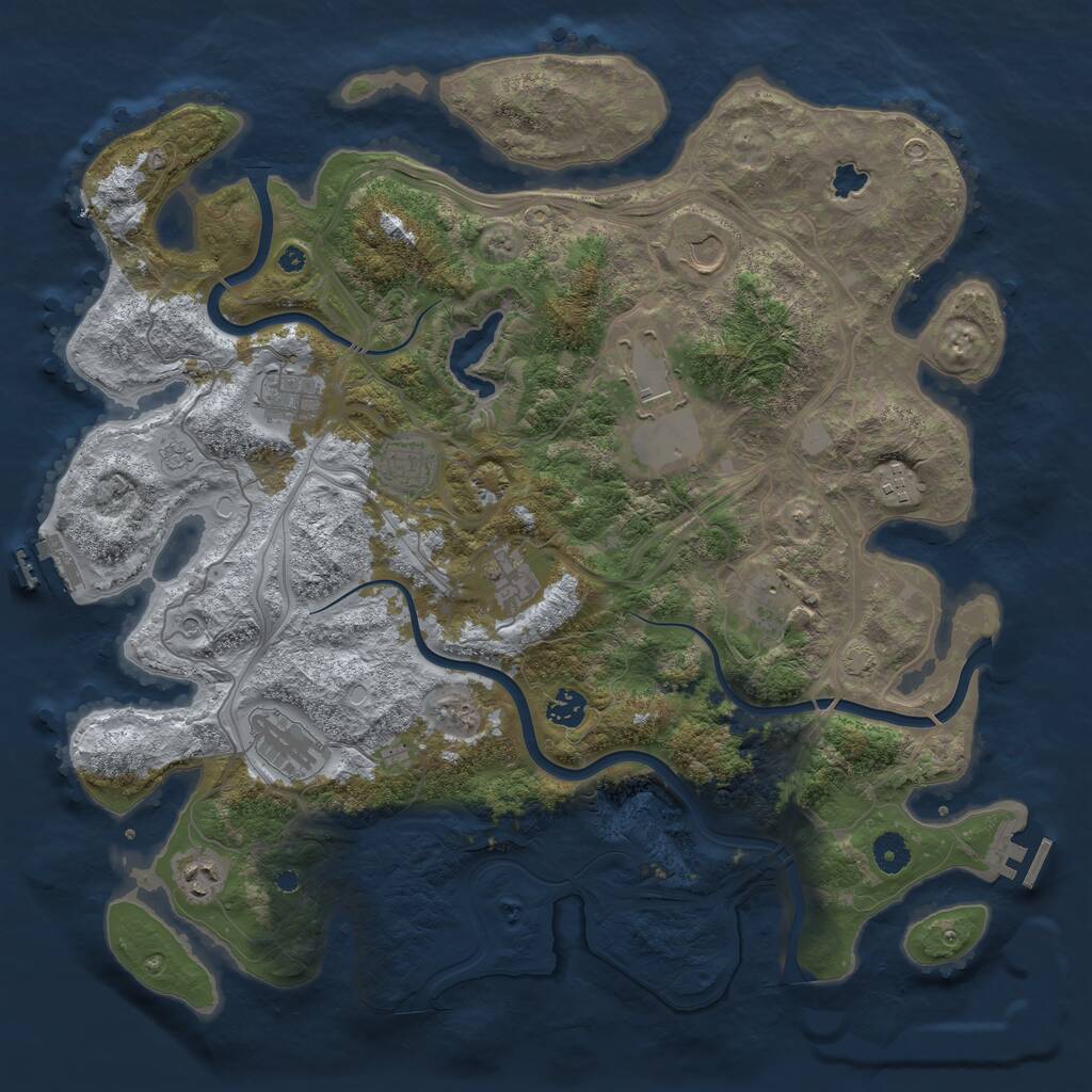Rust Map: Procedural Map, Size: 4250, Seed: 767828, 16 Monuments