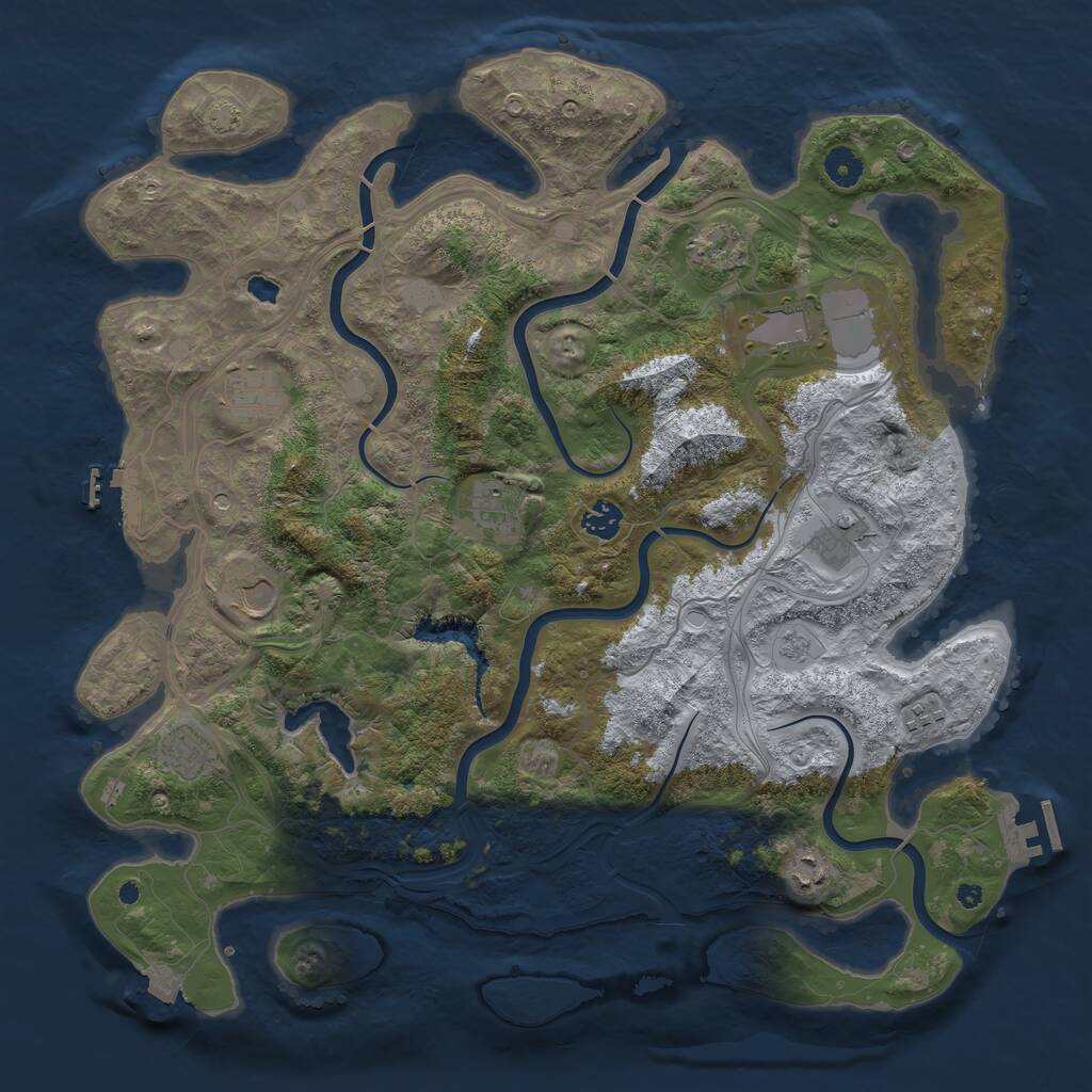 Rust Map: Procedural Map, Size: 4250, Seed: 484570, 16 Monuments
