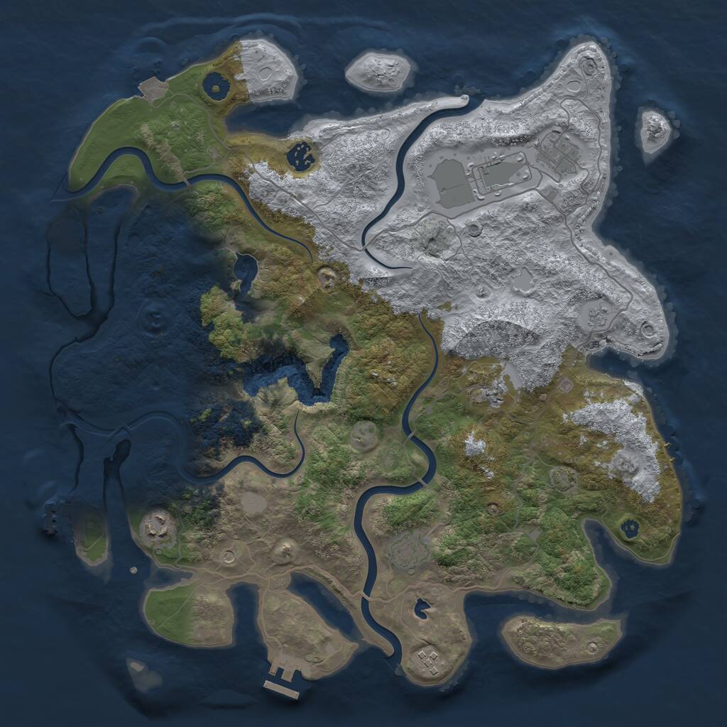 Rust Map: Procedural Map, Size: 4050, Seed: 1586813372, 13 Monuments