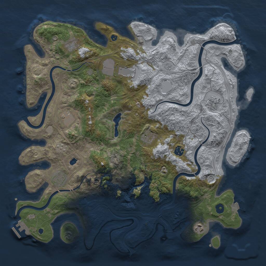 Rust Map: Procedural Map, Size: 4250, Seed: 681771, 14 Monuments