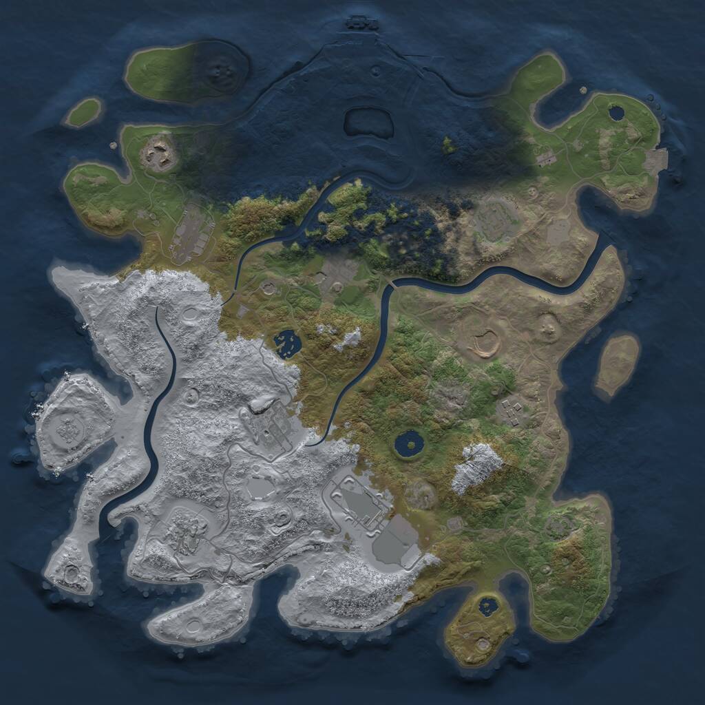 Rust Map: Procedural Map, Size: 3850, Seed: 616561, 15 Monuments