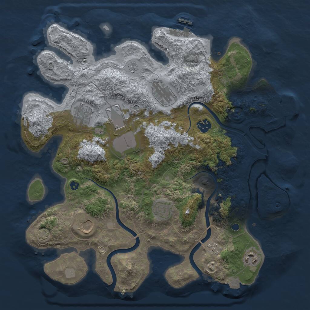 Rust Map: Procedural Map, Size: 3500, Seed: 157301, 14 Monuments