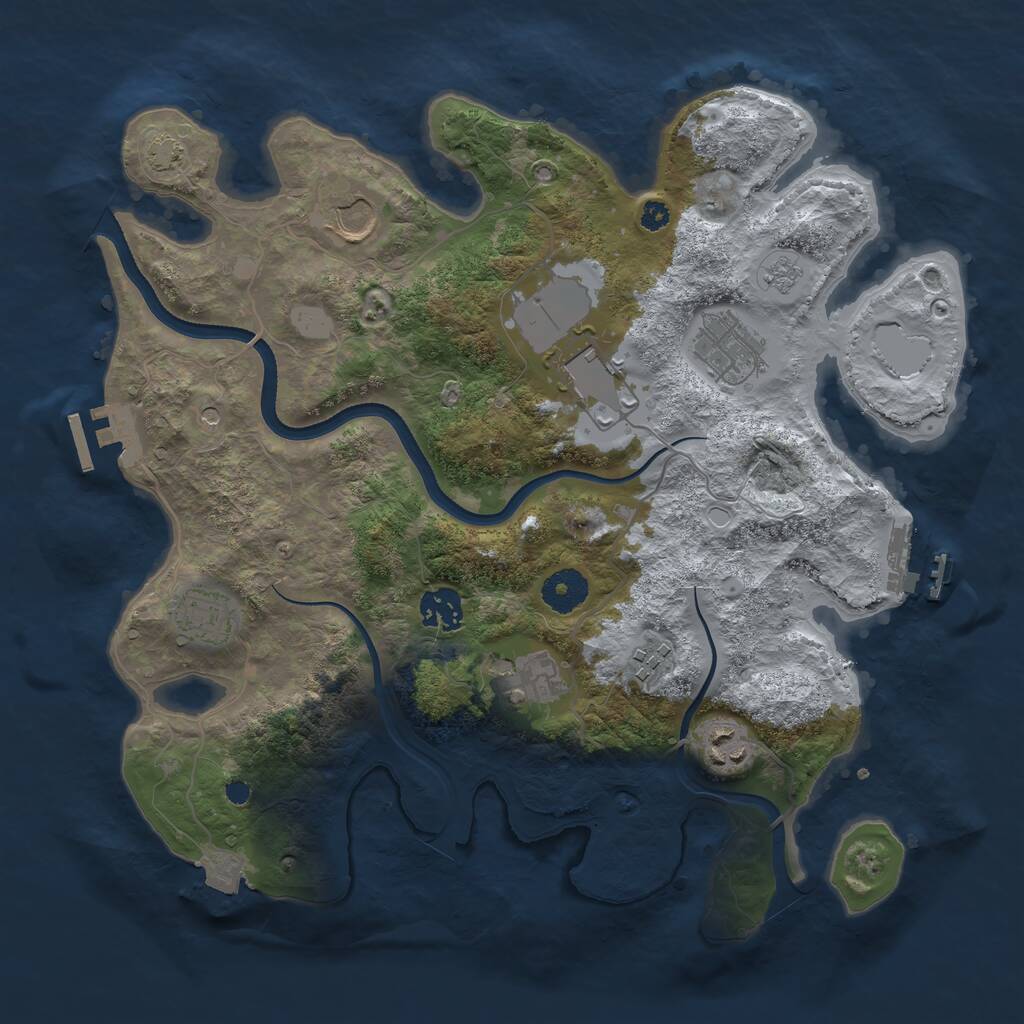 Rust Map: Procedural Map, Size: 3500, Seed: 801806, 14 Monuments