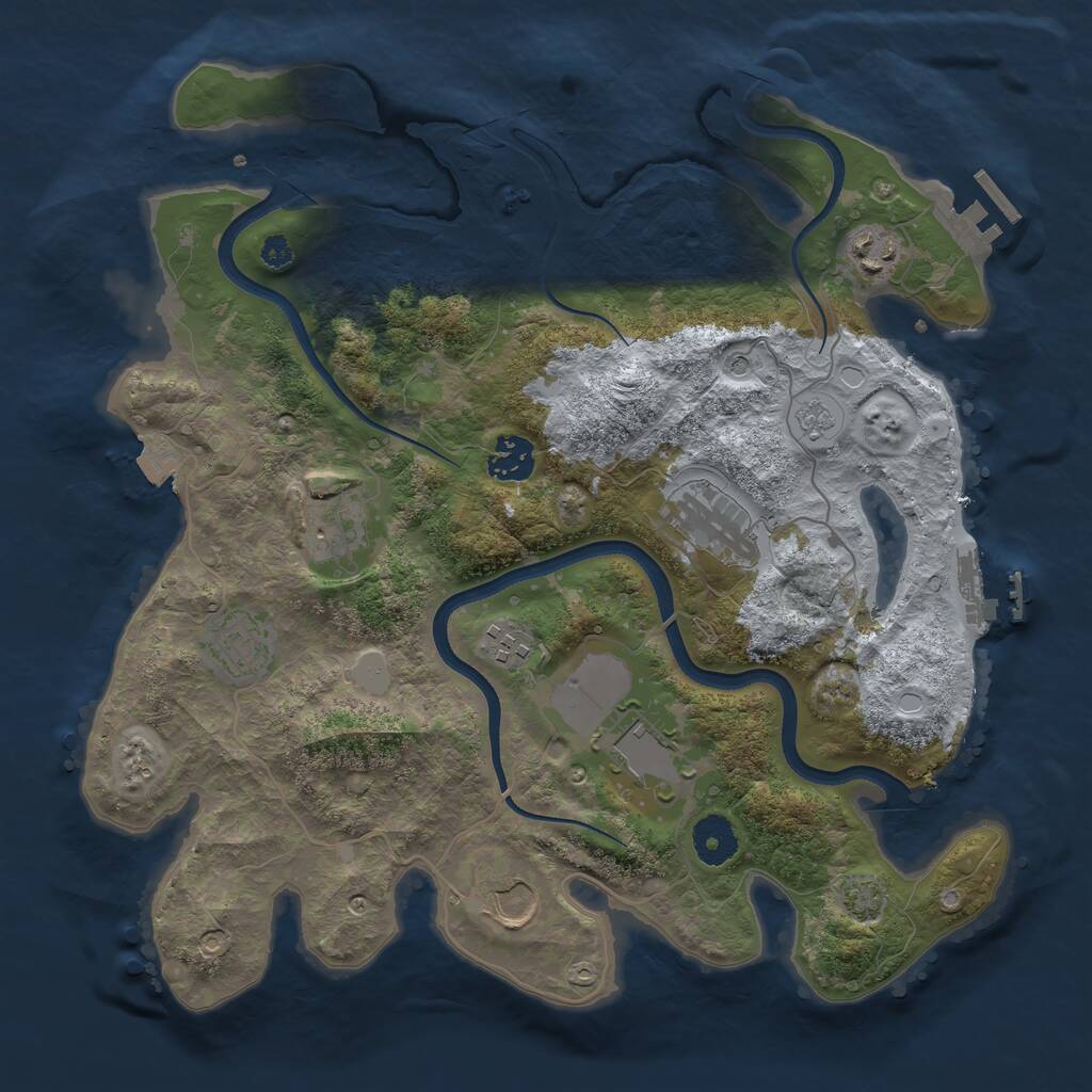 Rust Map: Procedural Map, Size: 3500, Seed: 492199, 14 Monuments