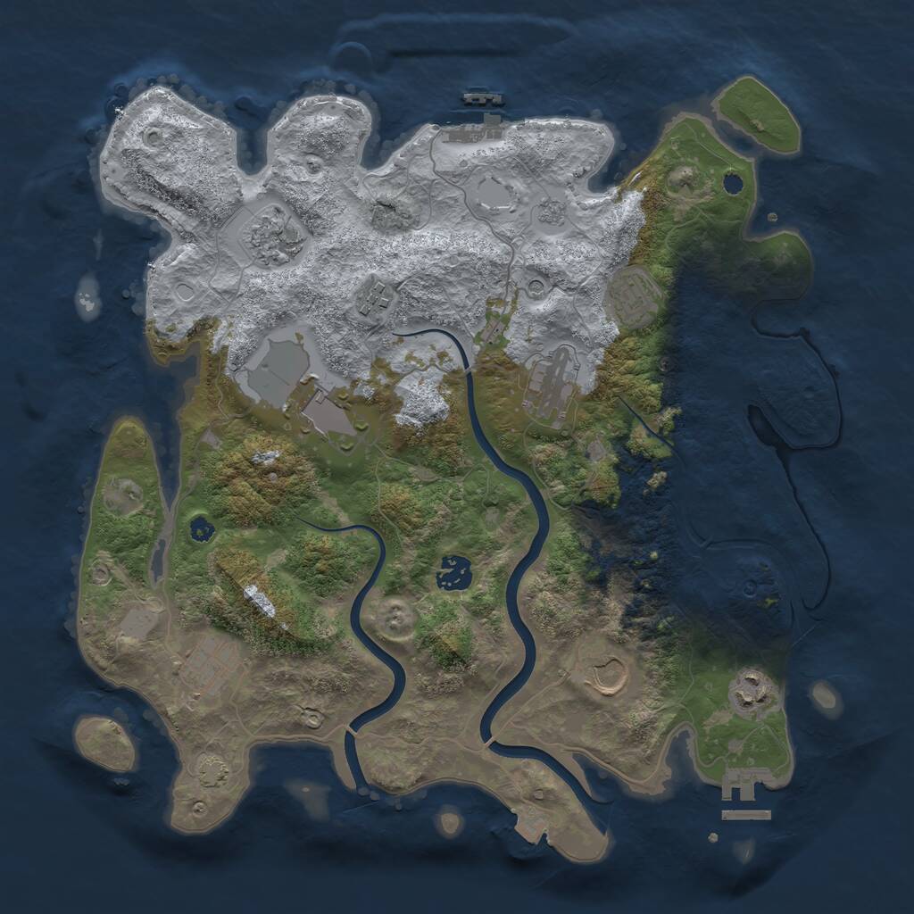 Rust Map: Procedural Map, Size: 3750, Seed: 379160, 15 Monuments