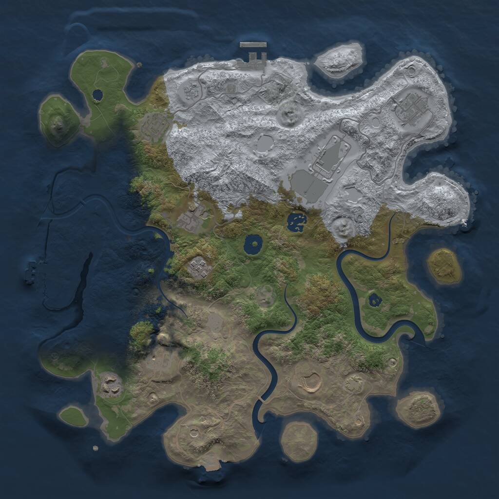 Rust Map: Procedural Map, Size: 3750, Seed: 970668, 15 Monuments