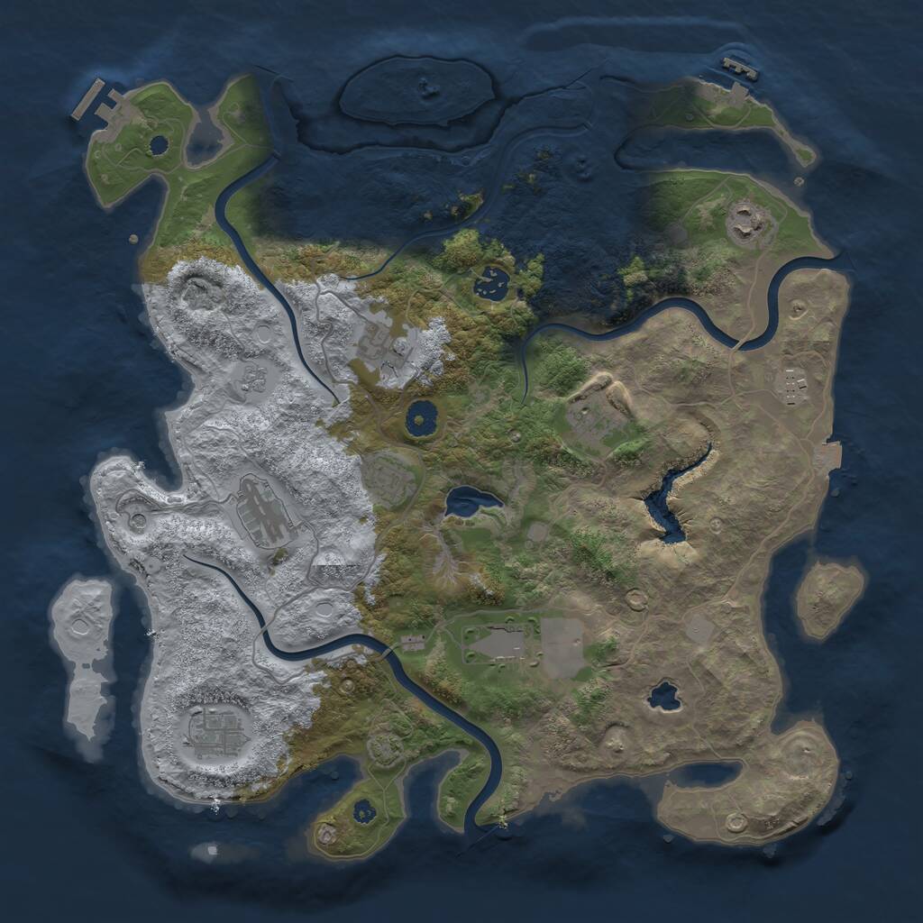 Rust Map: Procedural Map, Size: 4000, Seed: 790929, 15 Monuments