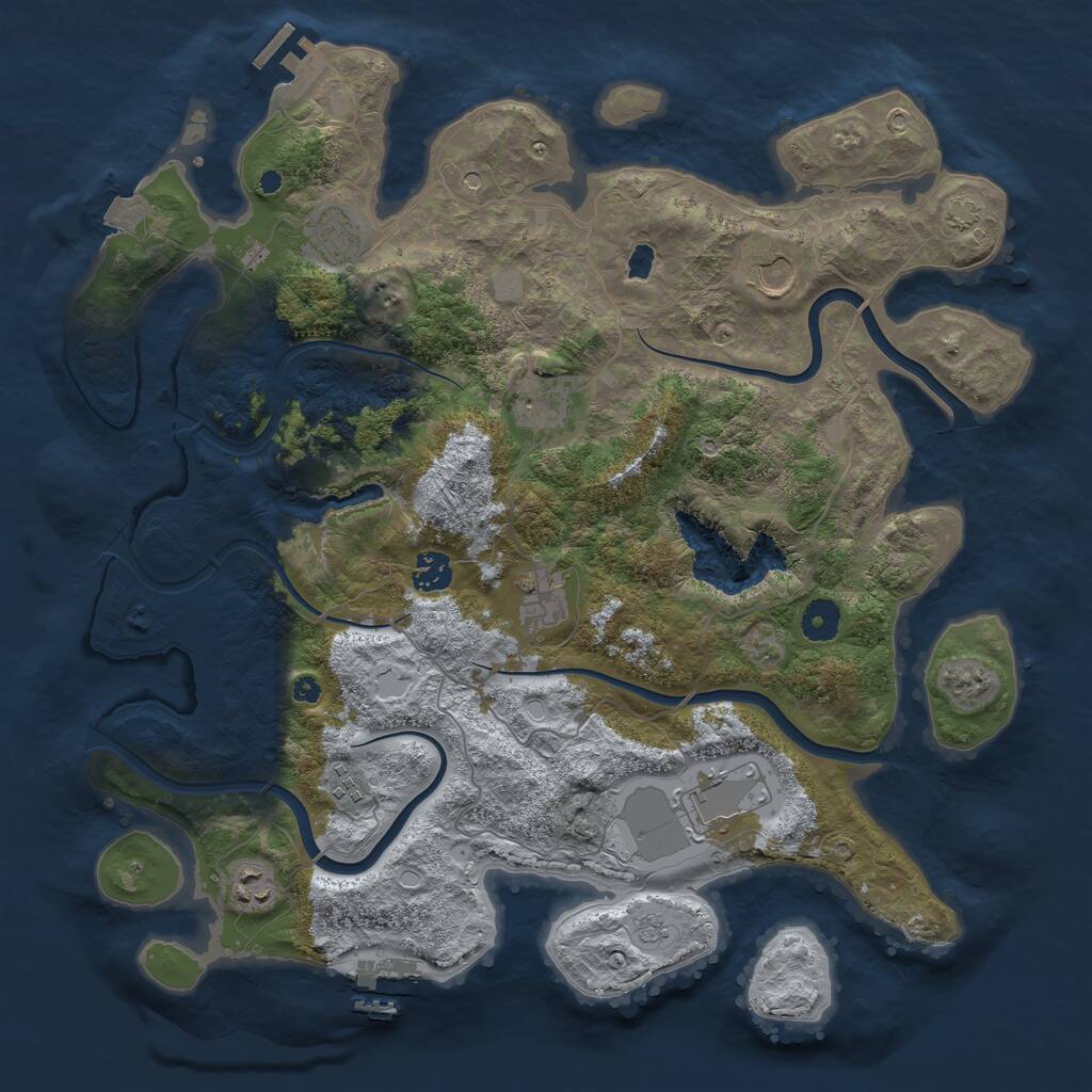 Rust Map: Procedural Map, Size: 4000, Seed: 635826, 14 Monuments