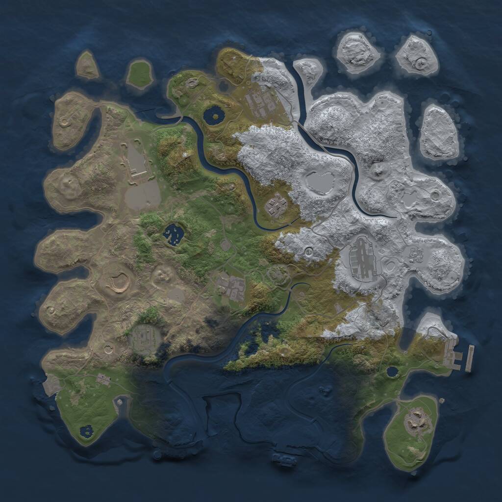 Rust Map: Procedural Map, Size: 3750, Seed: 1018630960, 15 Monuments