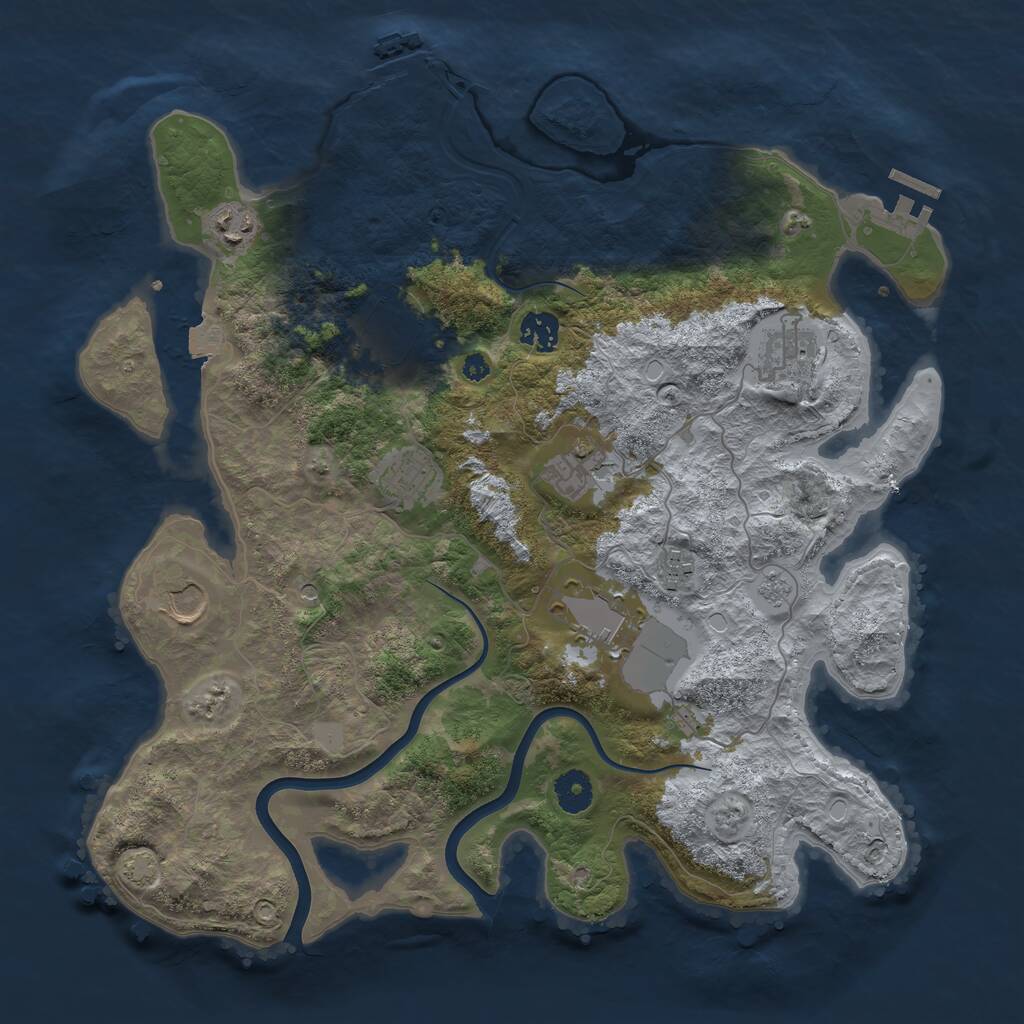 Rust Map: Procedural Map, Size: 3804, Seed: 612276835, 15 Monuments