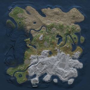 Thumbnail Rust Map: Procedural Map, Size: 4000, Seed: 114119928, 16 Monuments