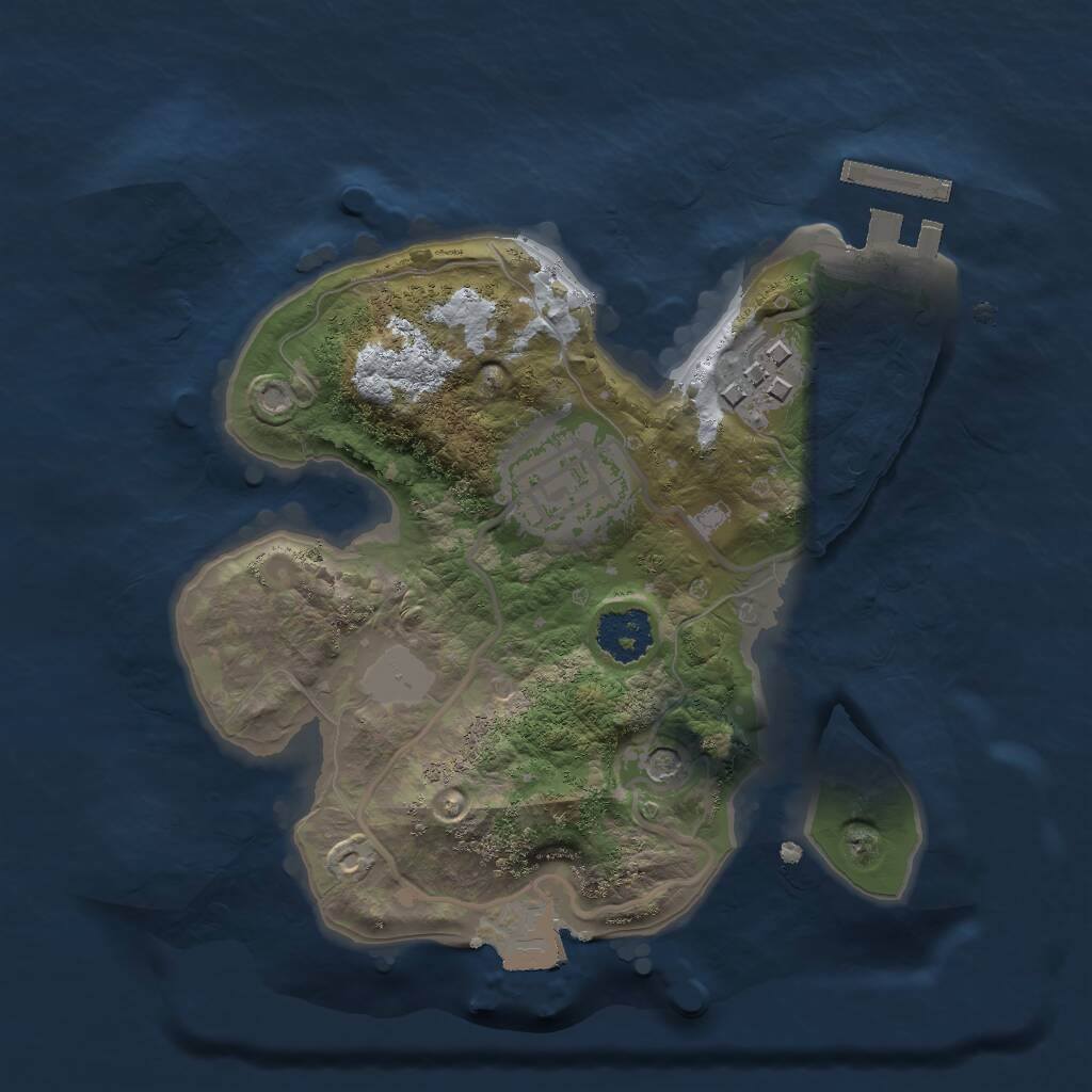 Rust Map: Procedural Map, Size: 2000, Seed: 2535423, 5 Monuments