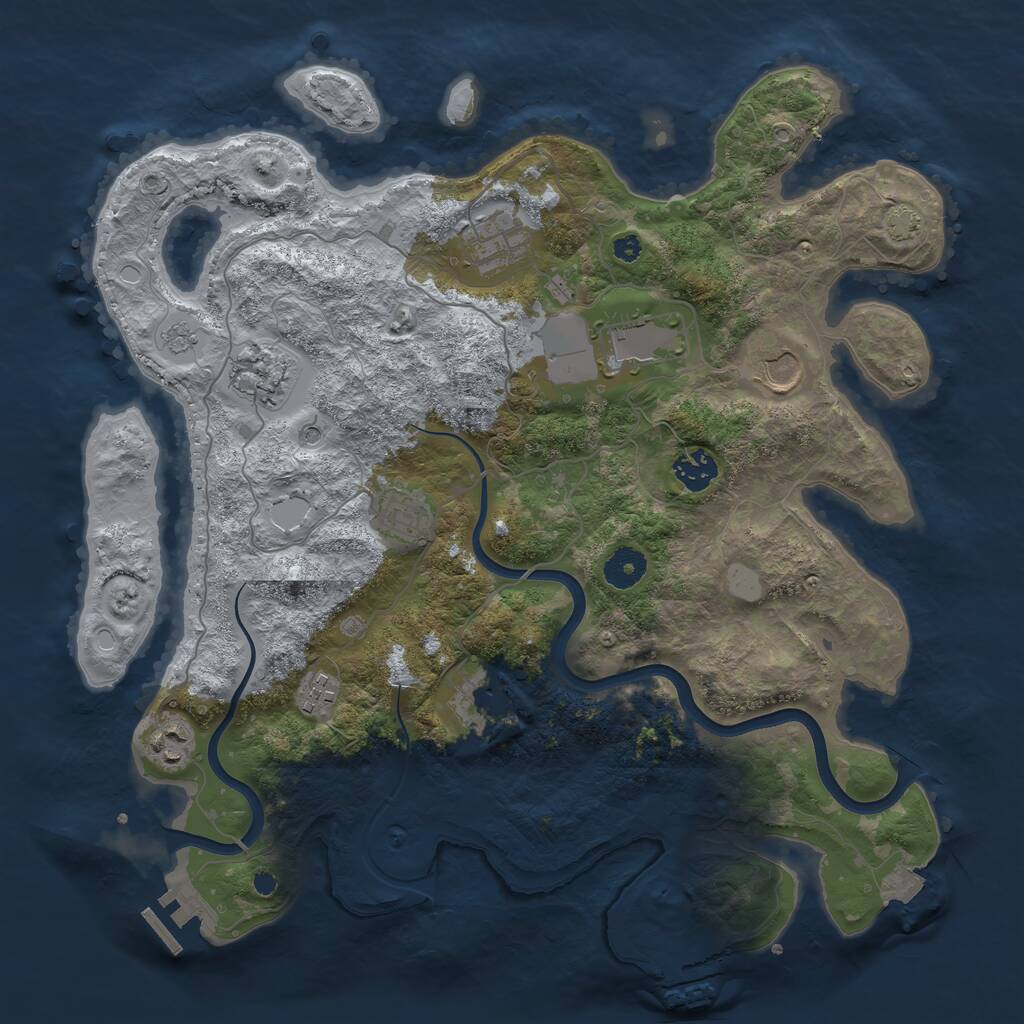 Rust Map: Procedural Map, Size: 3750, Seed: 648456, 15 Monuments