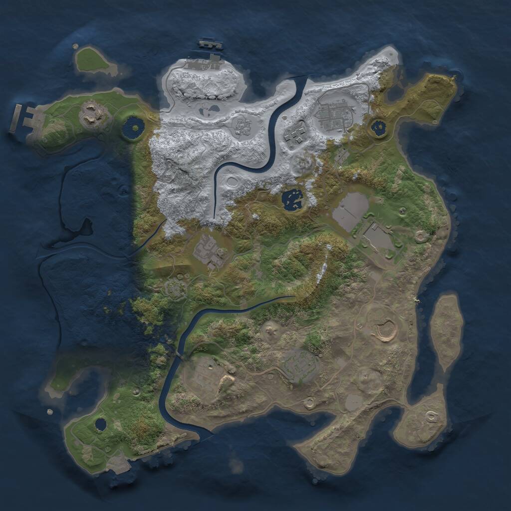 Rust Map: Procedural Map, Size: 3500, Seed: 1942317, 14 Monuments