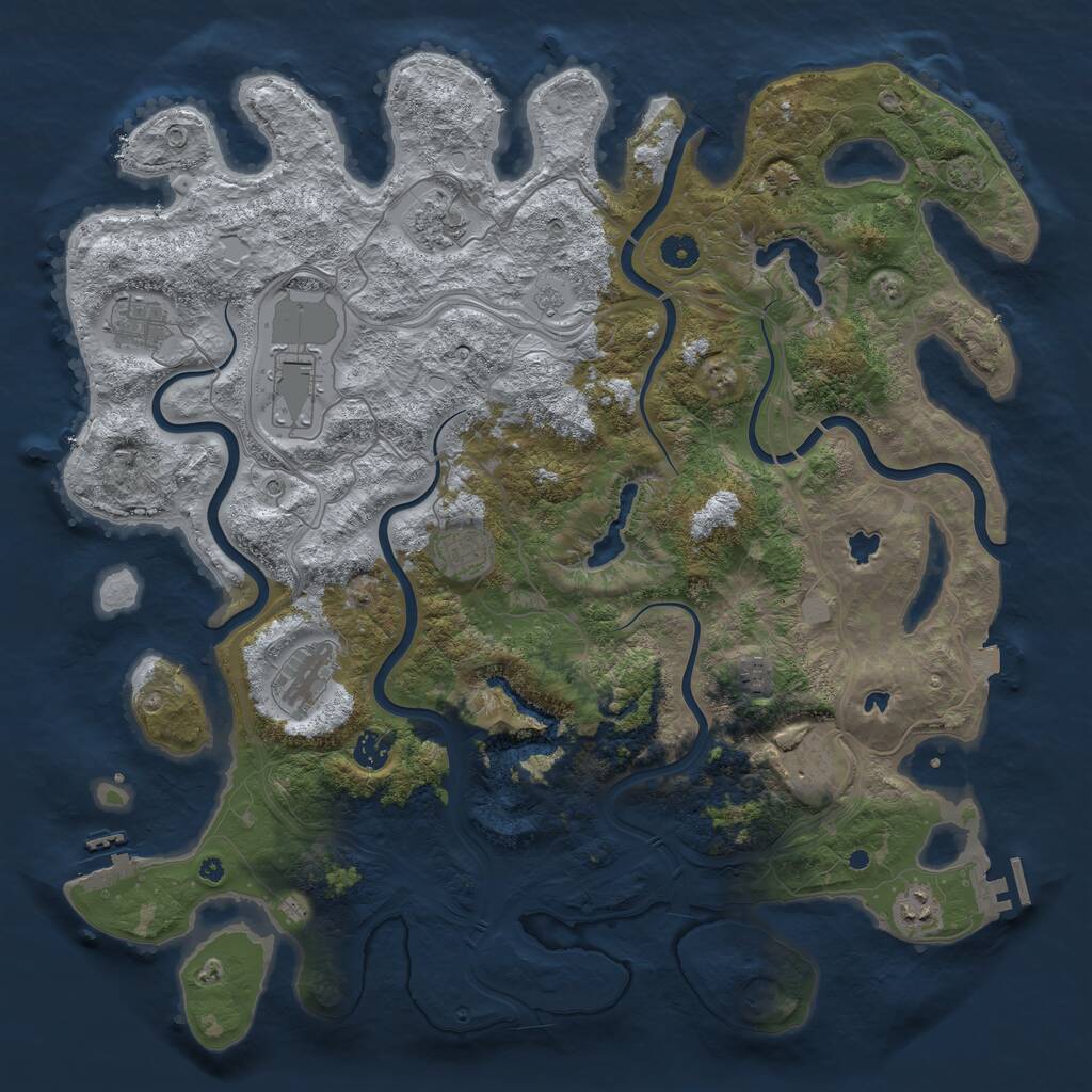Rust Map: Procedural Map, Size: 4500, Seed: 470625, 15 Monuments