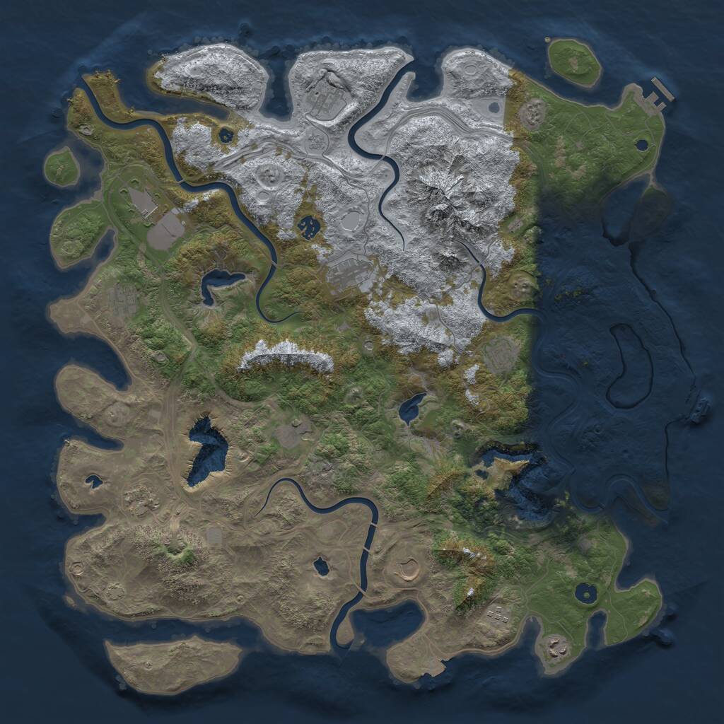 Rust Map: Procedural Map, Size: 5000, Seed: 426052, 17 Monuments