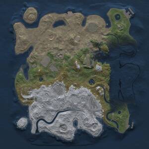 Thumbnail Rust Map: Procedural Map, Size: 3800, Seed: 1012377757, 18 Monuments
