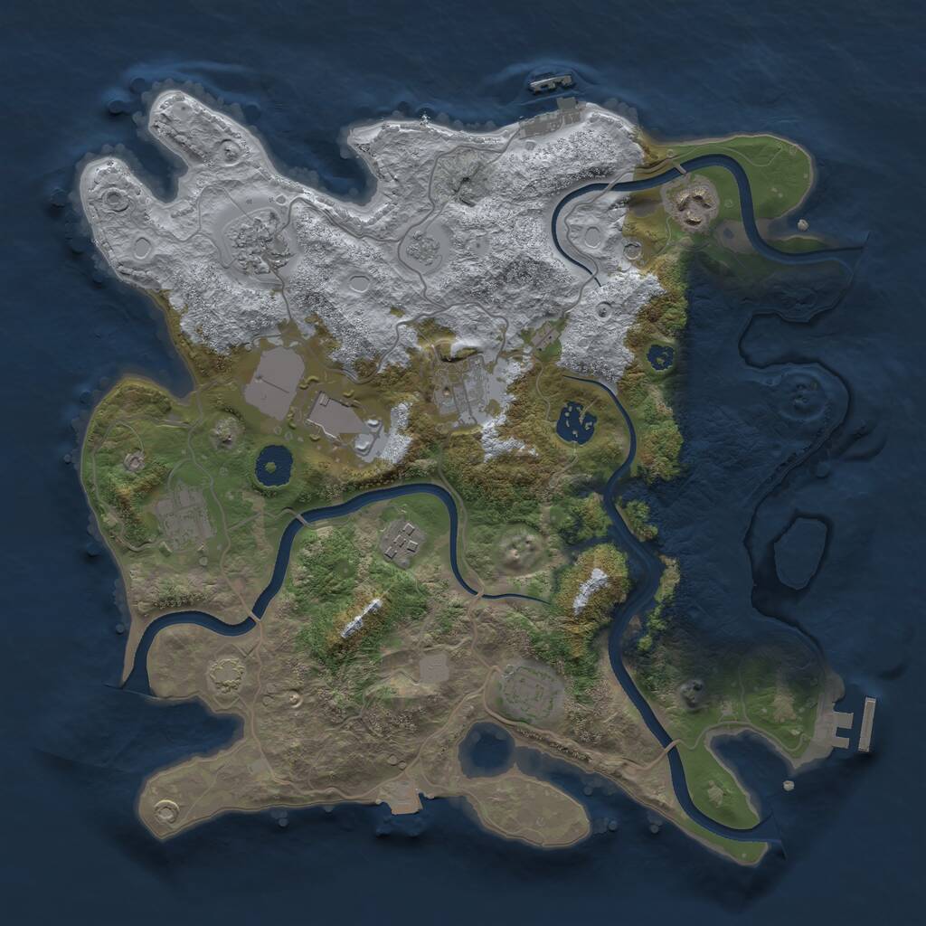 Rust Map: Procedural Map, Size: 3500, Seed: 879937209, 14 Monuments
