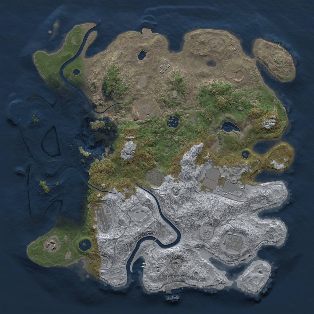 Rust Map: Procedural Map, Size: 4000, Seed: 1467583640, 15 Monuments