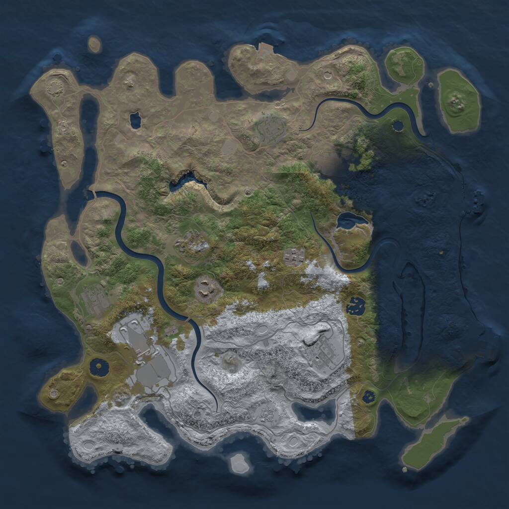 Rust Map: Procedural Map, Size: 4000, Seed: 229280, 15 Monuments