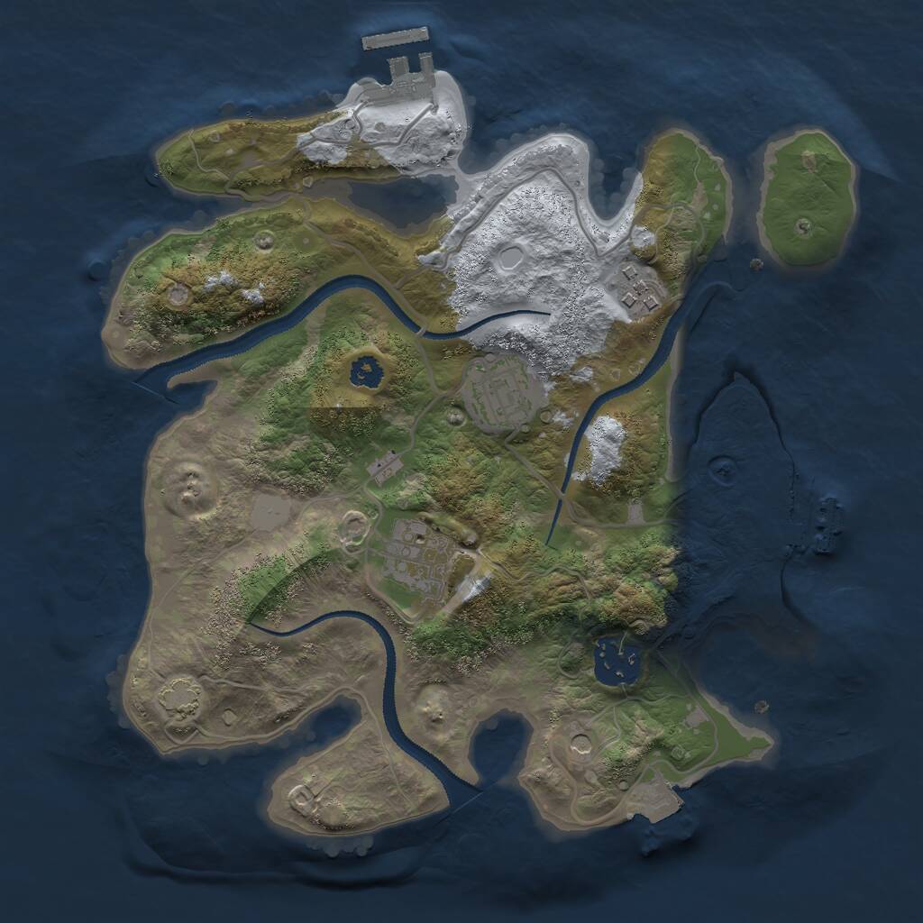 Rust Map: Procedural Map, Size: 2800, Seed: 1380653356, 9 Monuments