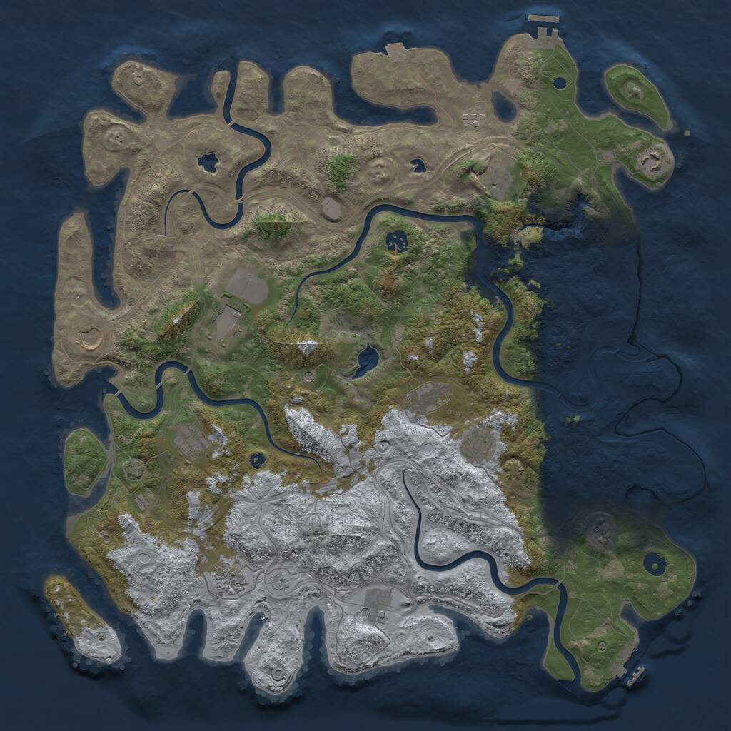 Rust Map: Procedural Map, Size: 4800, Seed: 66273, 17 Monuments