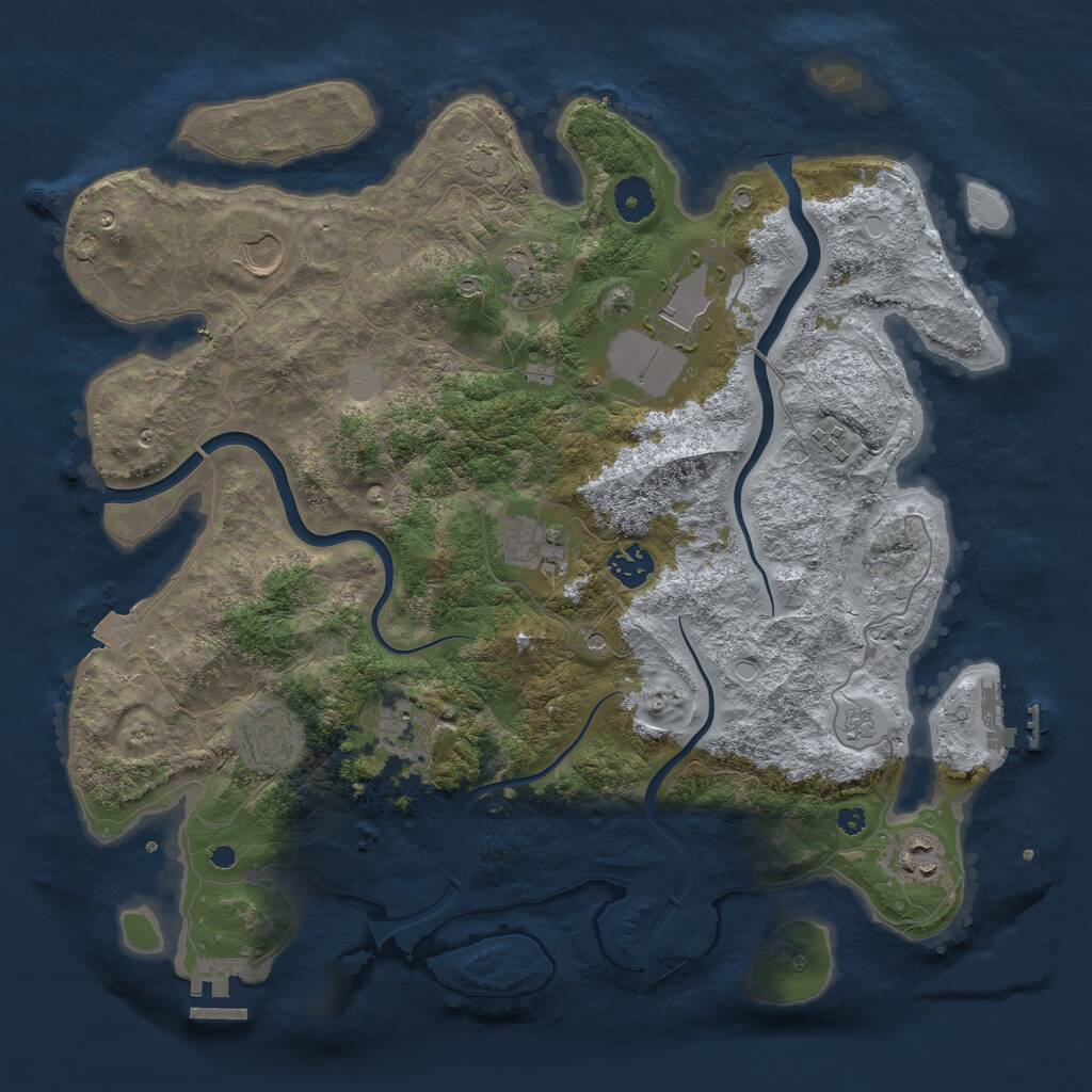 Rust Map: Procedural Map, Size: 3850, Seed: 771597, 15 Monuments
