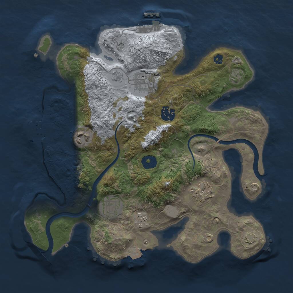 Rust Map: Procedural Map, Size: 3000, Seed: 1649510439, 12 Monuments