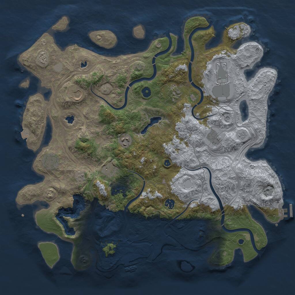 Rust Map: Procedural Map, Size: 4500, Seed: 420804477, 15 Monuments