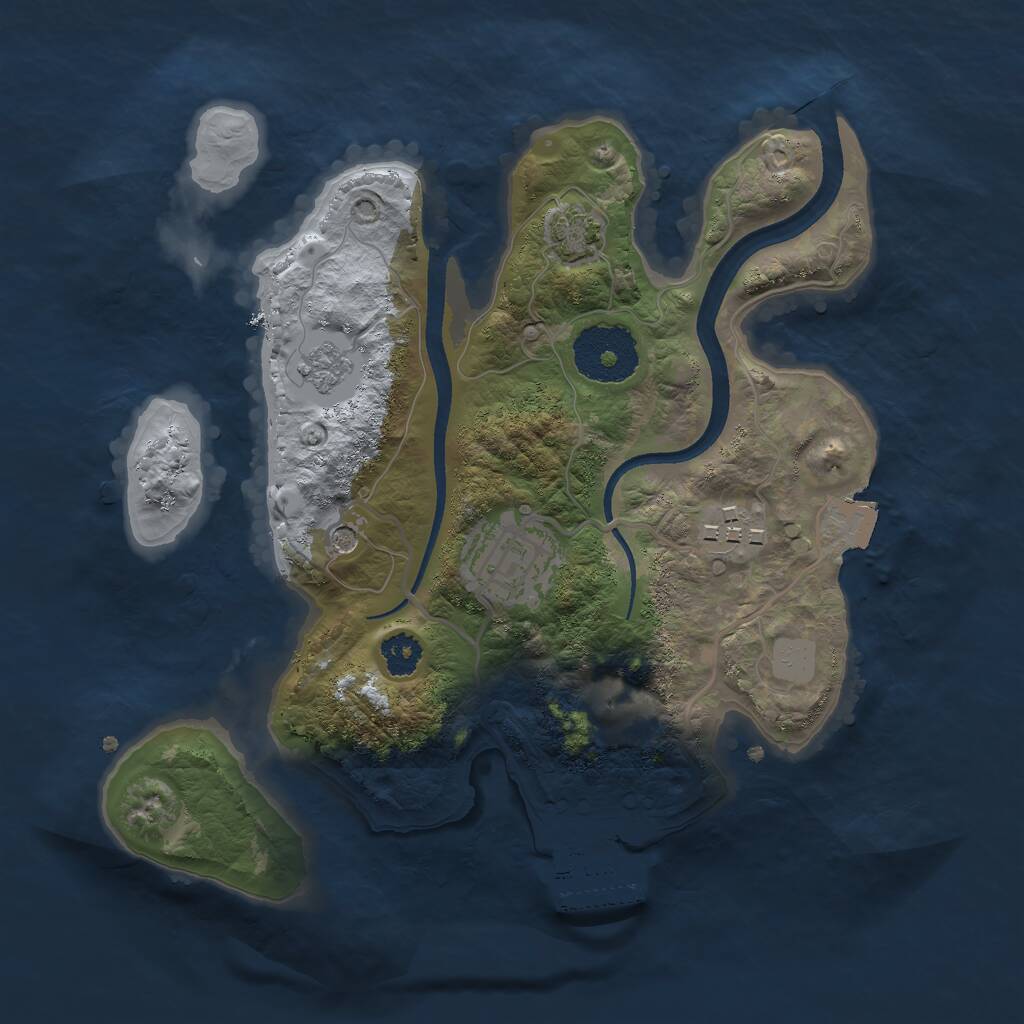 Rust Map: Procedural Map, Size: 2500, Seed: 900, 7 Monuments