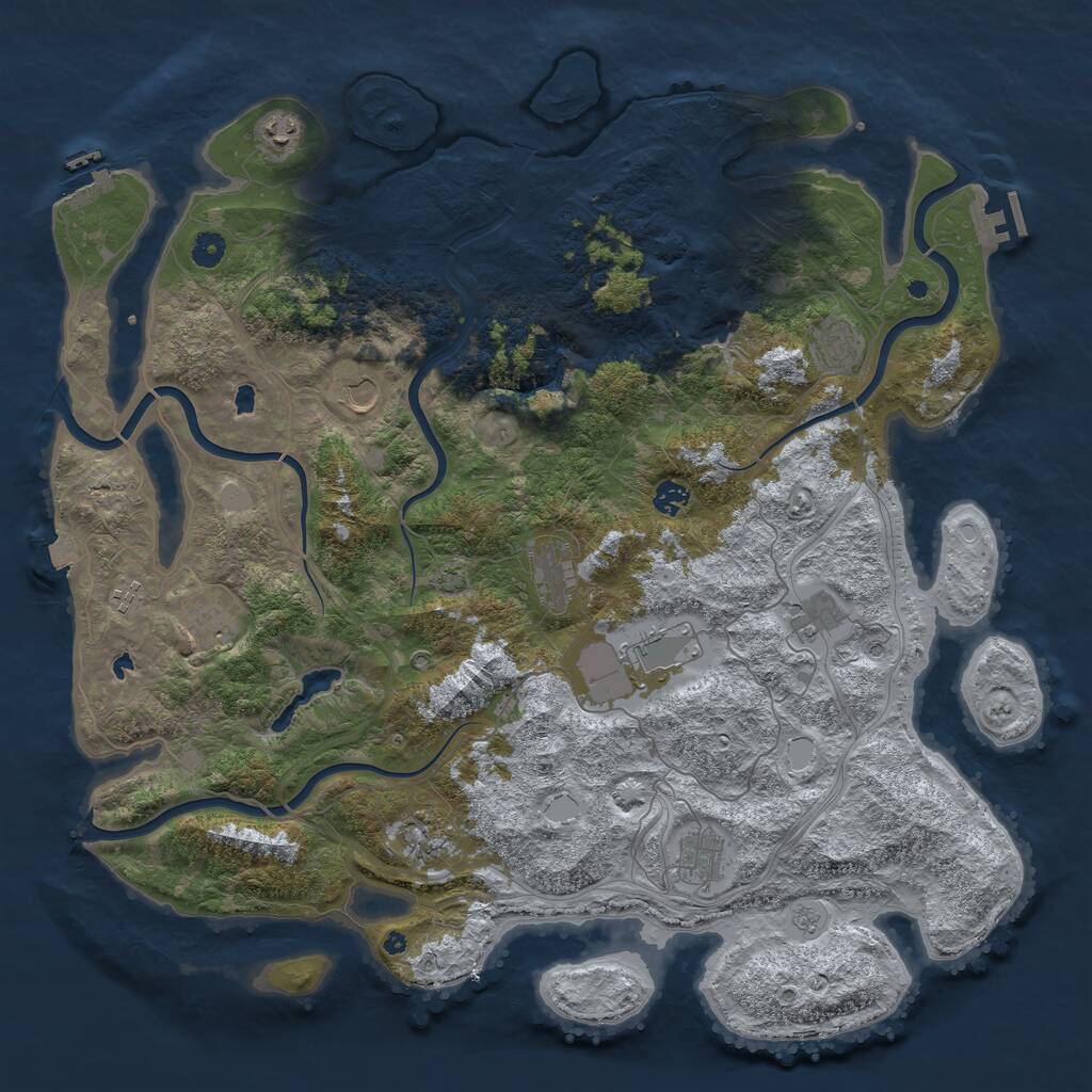 Rust Map: Procedural Map, Size: 4750, Seed: 875793, 17 Monuments