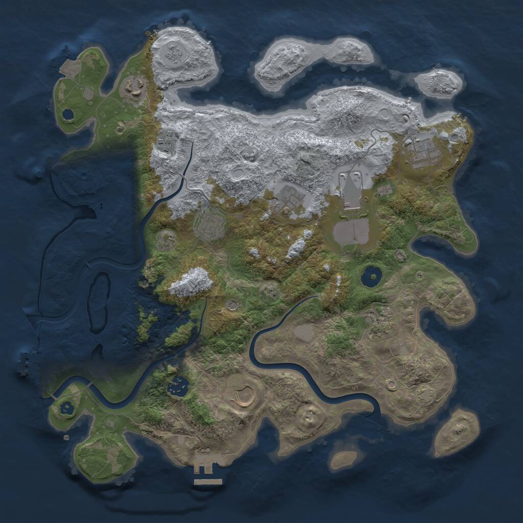 Rust Map: Procedural Map, Size: 3750, Seed: 1152629567, 15 Monuments