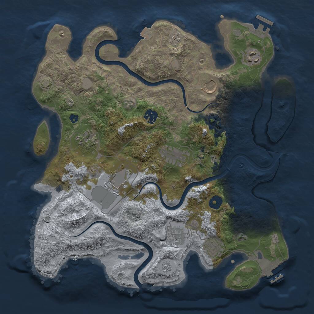 Rust Map: Procedural Map, Size: 3500, Seed: 574169878, 15 Monuments