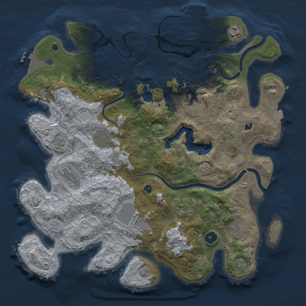 Rust Map: Procedural Map, Size: 4000, Seed: 795387, 14 Monuments