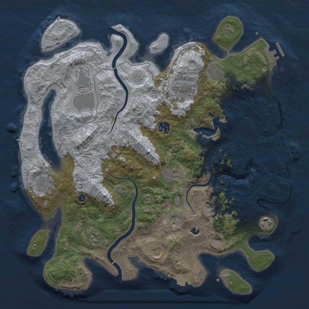 Rust Map: Procedural Map, Size: 4000, Seed: 743695712, 16 Monuments