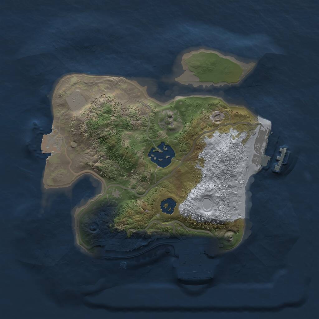 Rust Map: Procedural Map, Size: 2000, Seed: 474921551, 4 Monuments