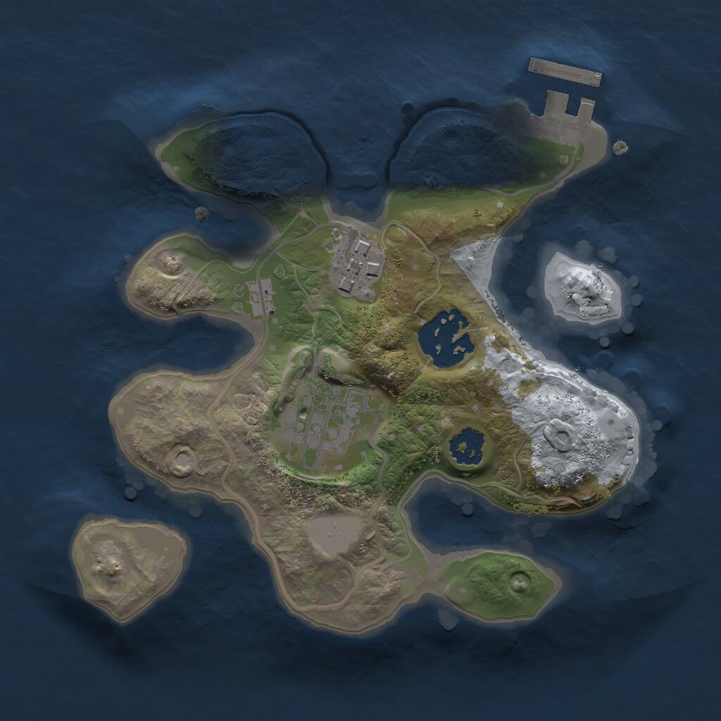 Rust Map: Procedural Map, Size: 2000, Seed: 29659, 5 Monuments