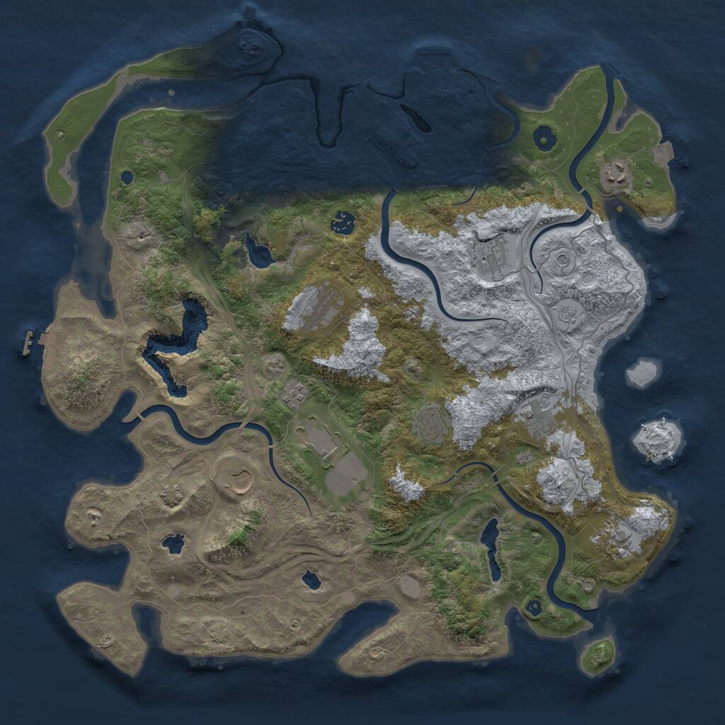Rust Map: Procedural Map, Size: 4500, Seed: 1982805675, 16 Monuments