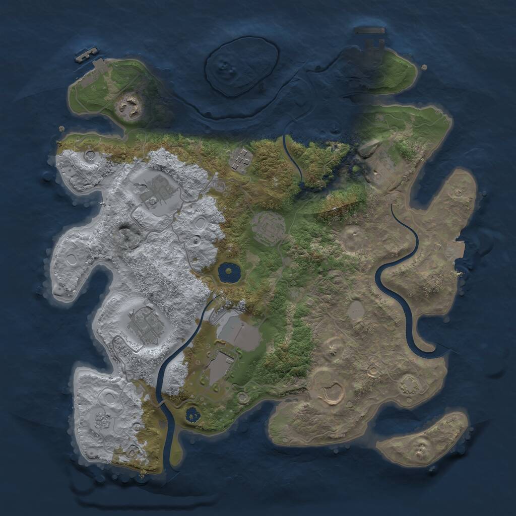 Rust Map: Procedural Map, Size: 3500, Seed: 895714, 14 Monuments