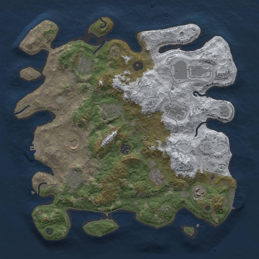 Rust Map: Procedural Map, Size: 3800, Seed: 20190803, 19 Monuments