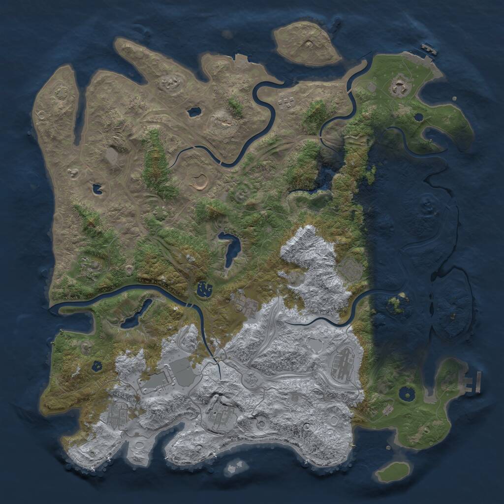 Rust Map: Procedural Map, Size: 4750, Seed: 350281, 17 Monuments