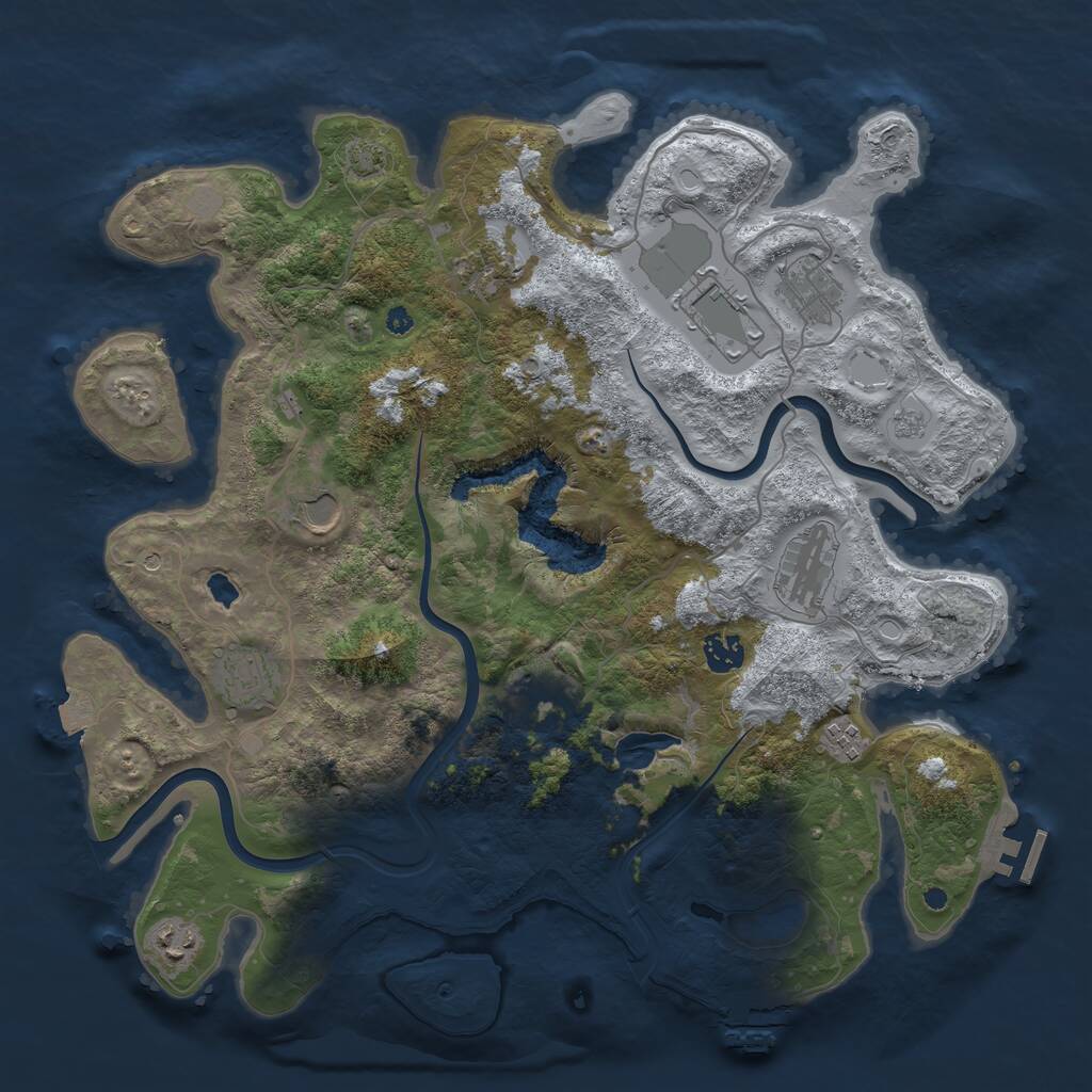 Rust Map: Procedural Map, Size: 4000, Seed: 114269, 16 Monuments