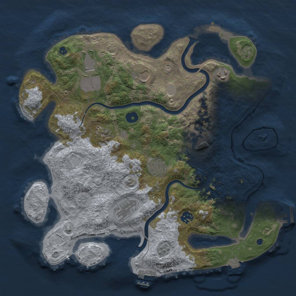 Rust Map: Procedural Map, Size: 3750, Seed: 441809, 15 Monuments