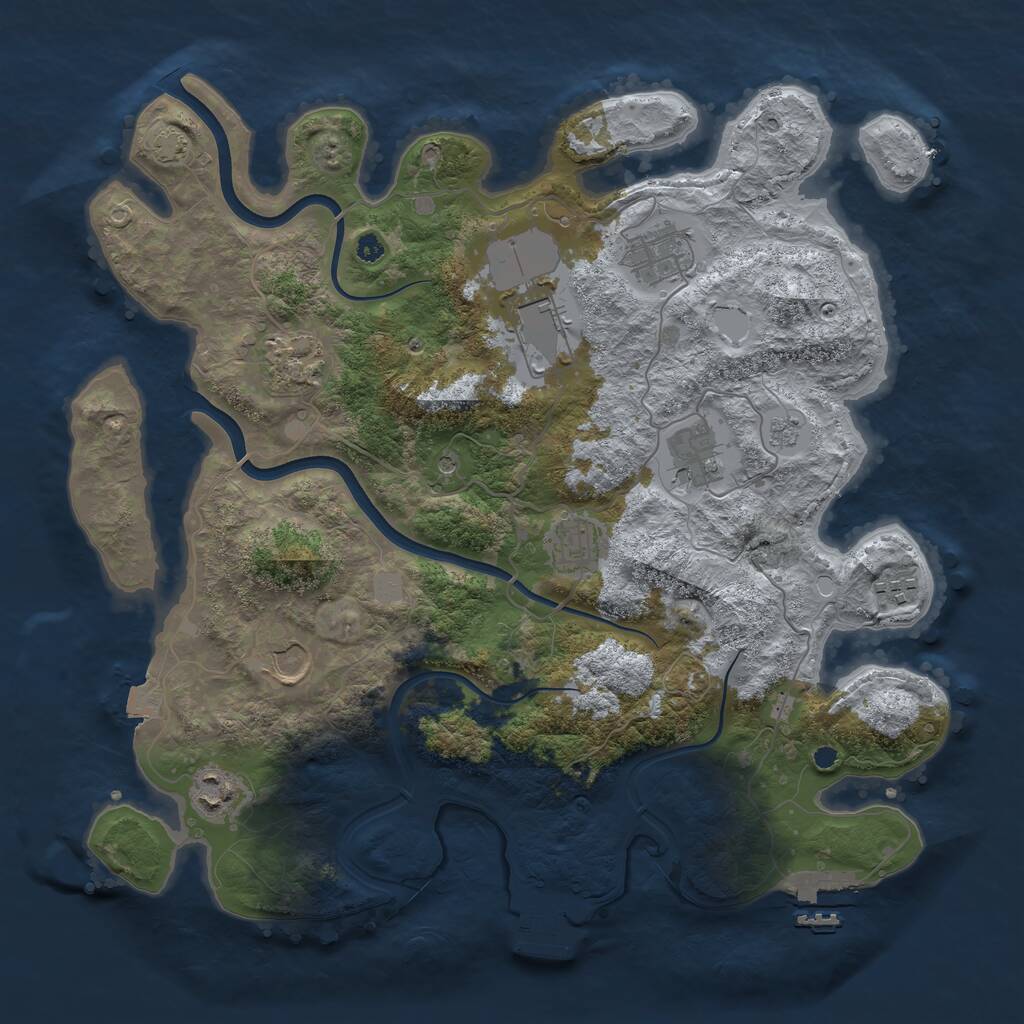 Rust Map: Procedural Map, Size: 3750, Seed: 363513372, 14 Monuments