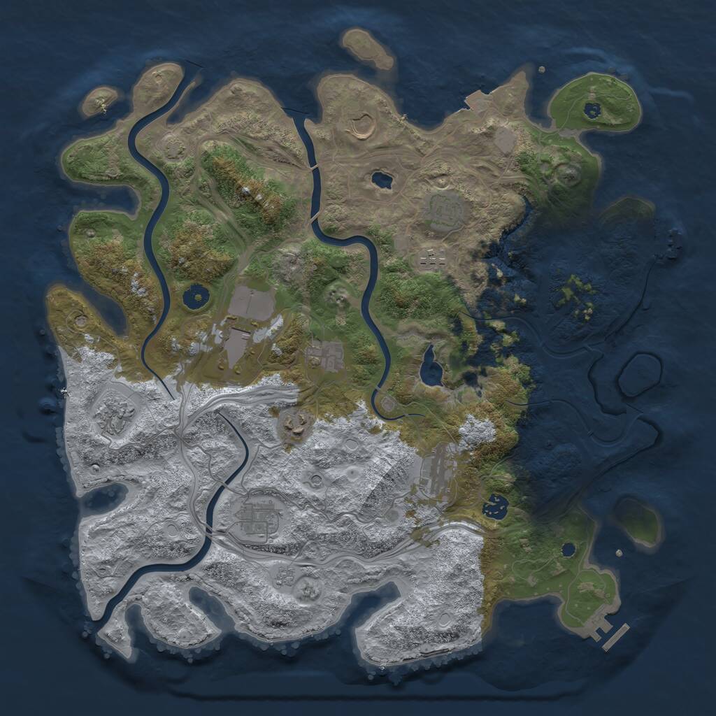Rust Map: Procedural Map, Size: 4250, Seed: 533805, 16 Monuments