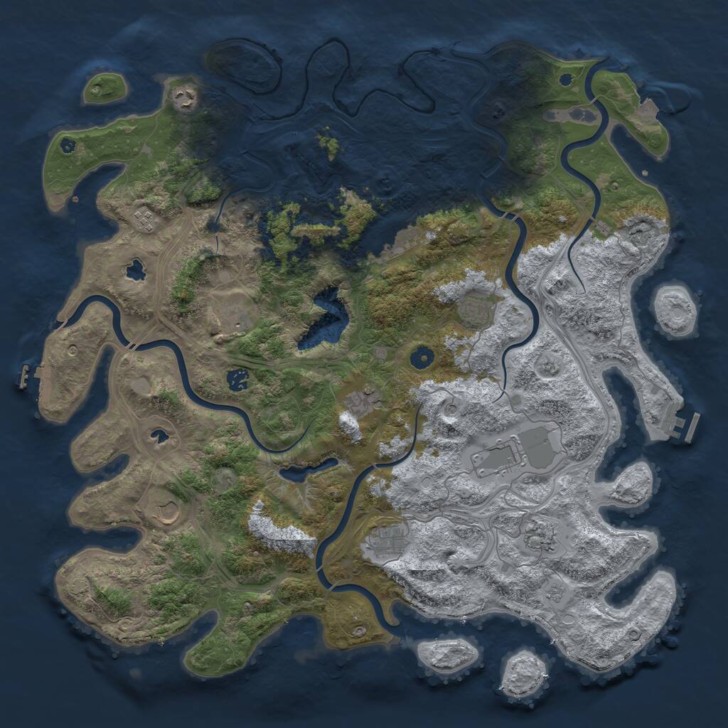 Rust Map: Procedural Map, Size: 4750, Seed: 813930, 17 Monuments