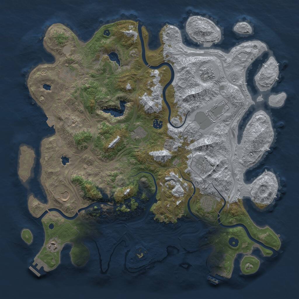 Rust Map: Procedural Map, Size: 4500, Seed: 1511393923, 16 Monuments