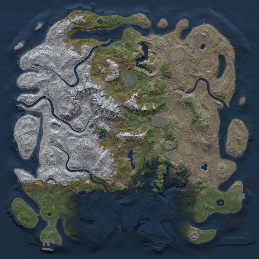Rust Map: Procedural Map, Size: 5000, Seed: 187717, 15 Monuments