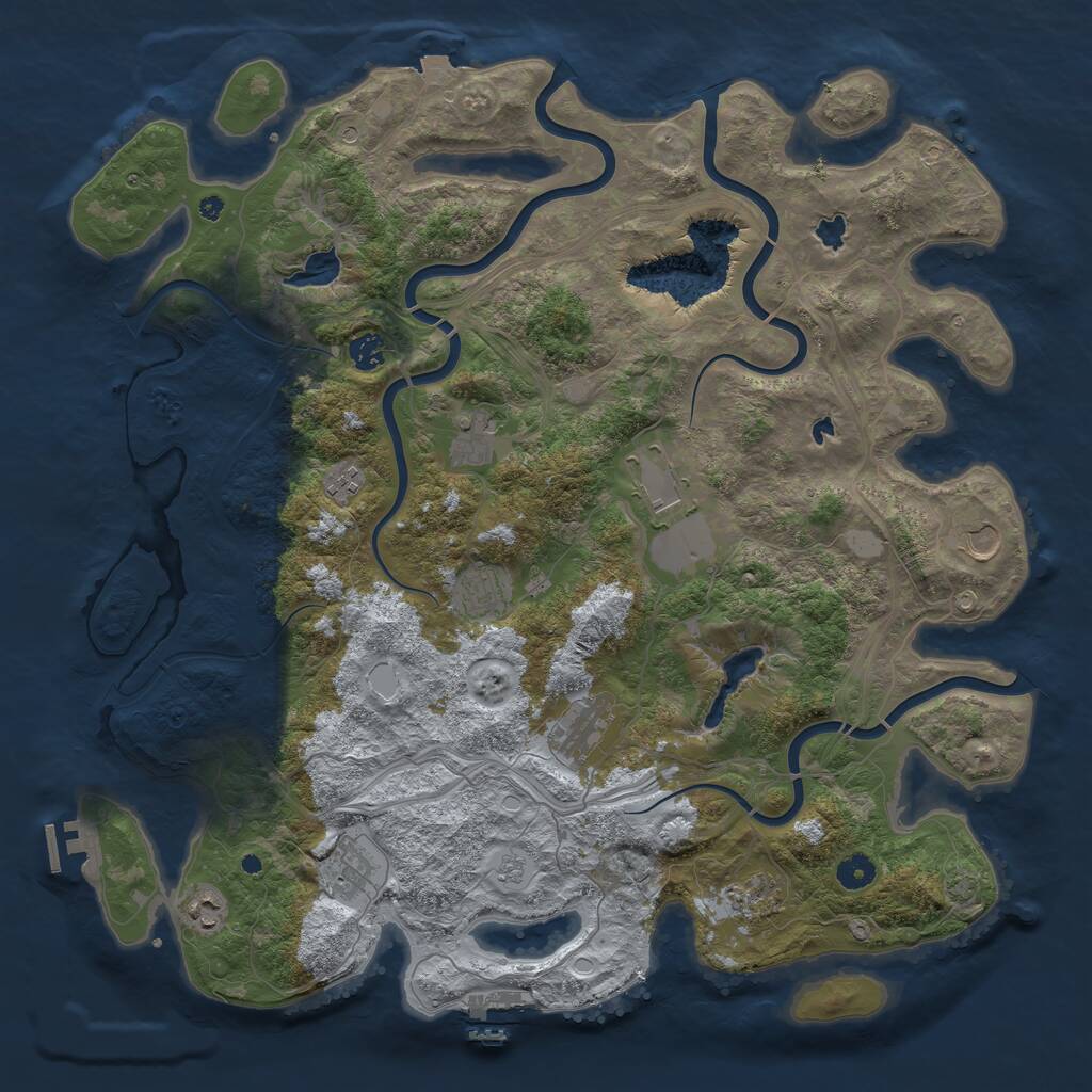 Rust Map: Procedural Map, Size: 4500, Seed: 972510201, 16 Monuments