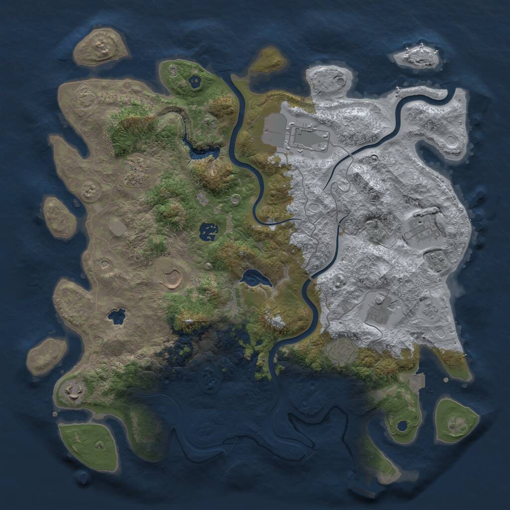 Rust Map: Procedural Map, Size: 4000, Seed: 938552, 14 Monuments